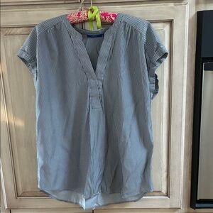 Apt. 9 gray Striped Blouse sz L